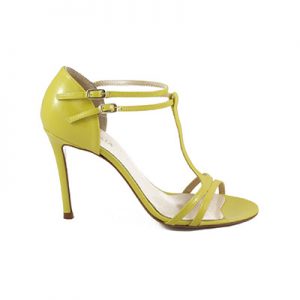 Michela Isaia Patnent yellow strappy sandals